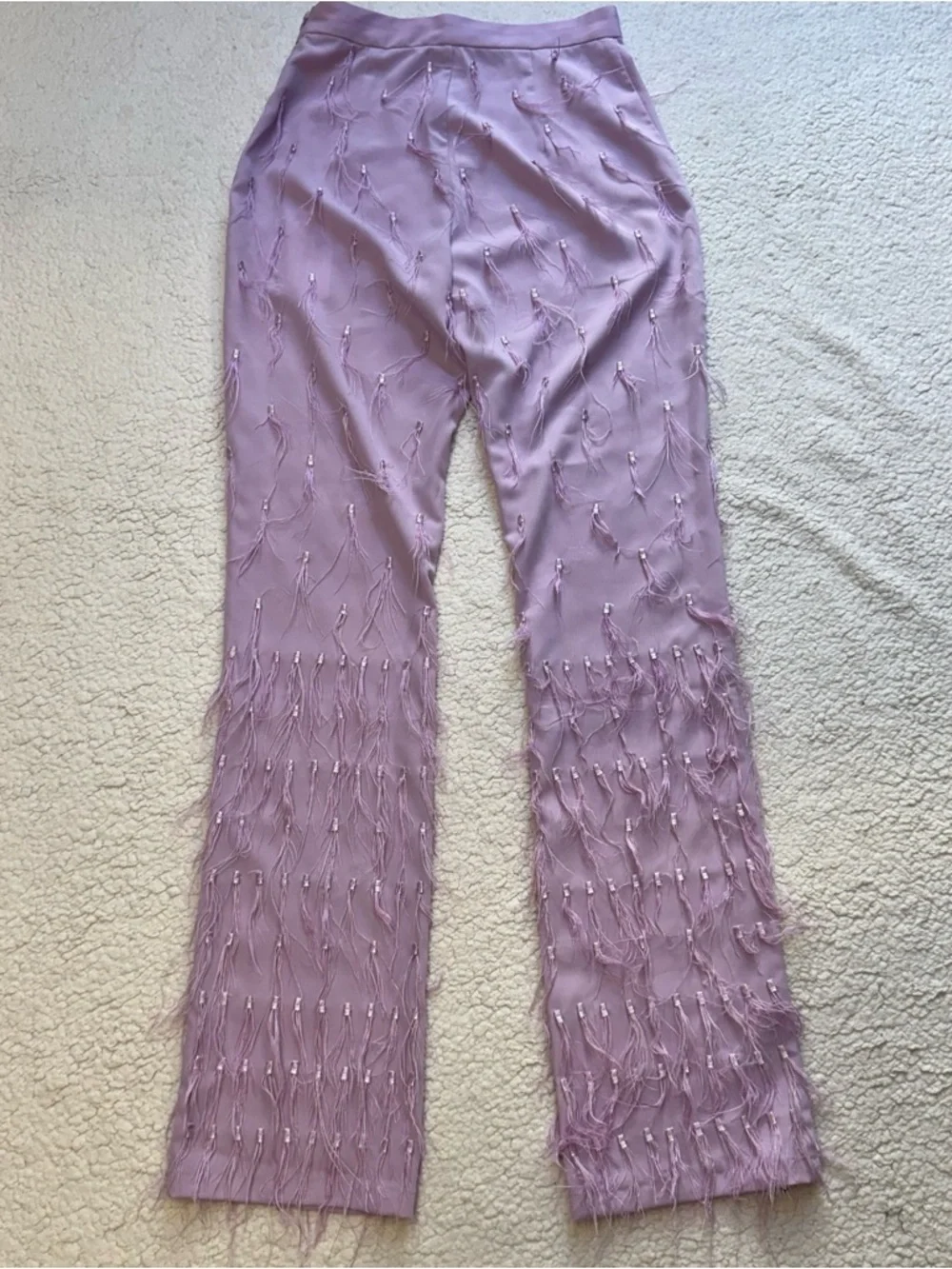 NWT Lisa Maree Wild Love Real Feather Pant in Lilac Size Small $295 - Picture 13 of 13